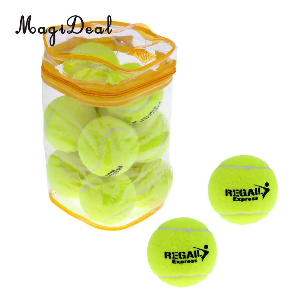 

MagiDeal 12 Pieces High Elasticity Advanced Rubber Training Tennis Balls with Storage Bag Dog Toy Game Balls Great Bounce