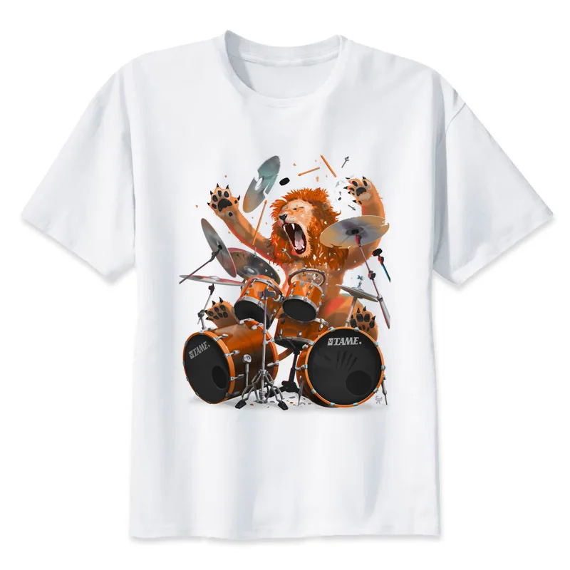

drums t shirt T Shirt men Summer fashion High Quality t-shirt casual white print O-Neck print male men top tees MR4169
