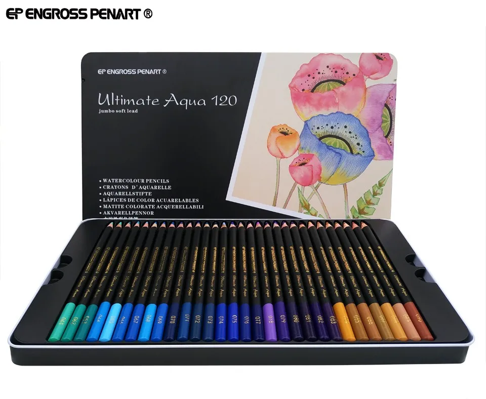 120 Coloured Pencils Watercolor Set Peroci-1