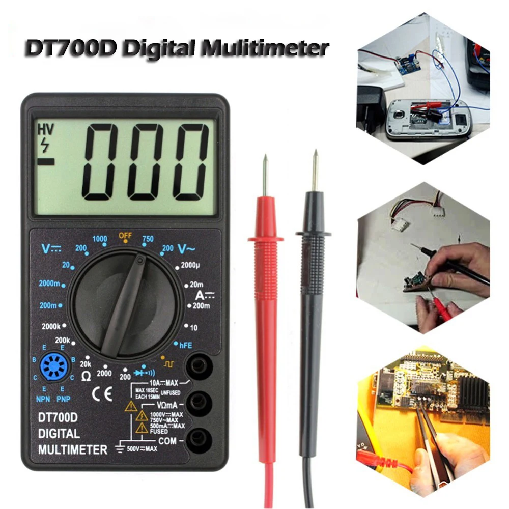 WHDZ DT 700D Мини цифровой мультиметр защита от перегрузки большой экран
