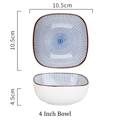 NIMITIME, японский стиль, керамическая фарфоровая миска для риса, тарелка для рыбы, тарелка для суши, тарелка, посуда - Цвет: 4 Inch Bowl