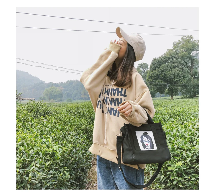 2018 Messenger Bags for Women Preppy Style Girls Ladies Canvas Shopping Travel Casual Totes Girls Zipper Shoulder Crossbody Bags_20