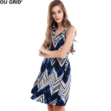 Vintage Print Summer Dress Women Hollow Out Patchwork Sexy V-neck Slim Elegant Off Shoulder A-line Casual Dresses