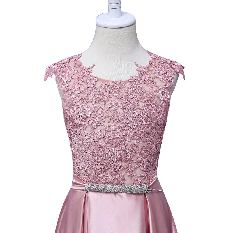 Новое поступление; Красивые Платья с цветочным узором для девочек; платье с аппликацией для маленьких девочек с бантом и поясом; Длинные Стильные платья в пол