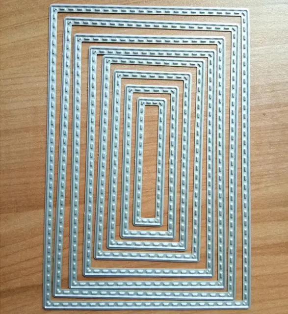 8Pcs/set Stitched Rectangles Dies Metal Stencils DIY Scrapbooking Album