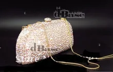 7344-AB Crystal Lady fashion Bridal Metal Evening purse clutch bag handbag