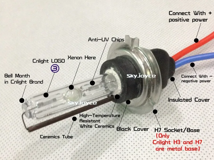 10 шт. AC 35 Вт Cnlight hid ксеноновая лампа замена H1 H3 H7 H8 H10 H11 9005 9006 HB3 HB4 D2H 4300 K-8000 K Авто ксеноновые фары