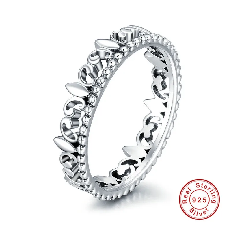 100 925 Sterling Silver Classic Lily Iris Flower Pattern Stackable