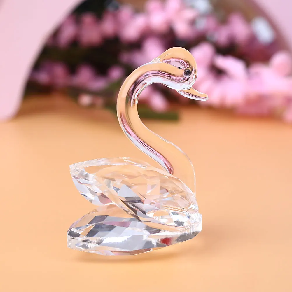 

3D Glass Crystal Swan Figurines Decor Crafts Nursery Wedding Ornaments Christmas Gift Swan Figurine Decoration Drop Shipping