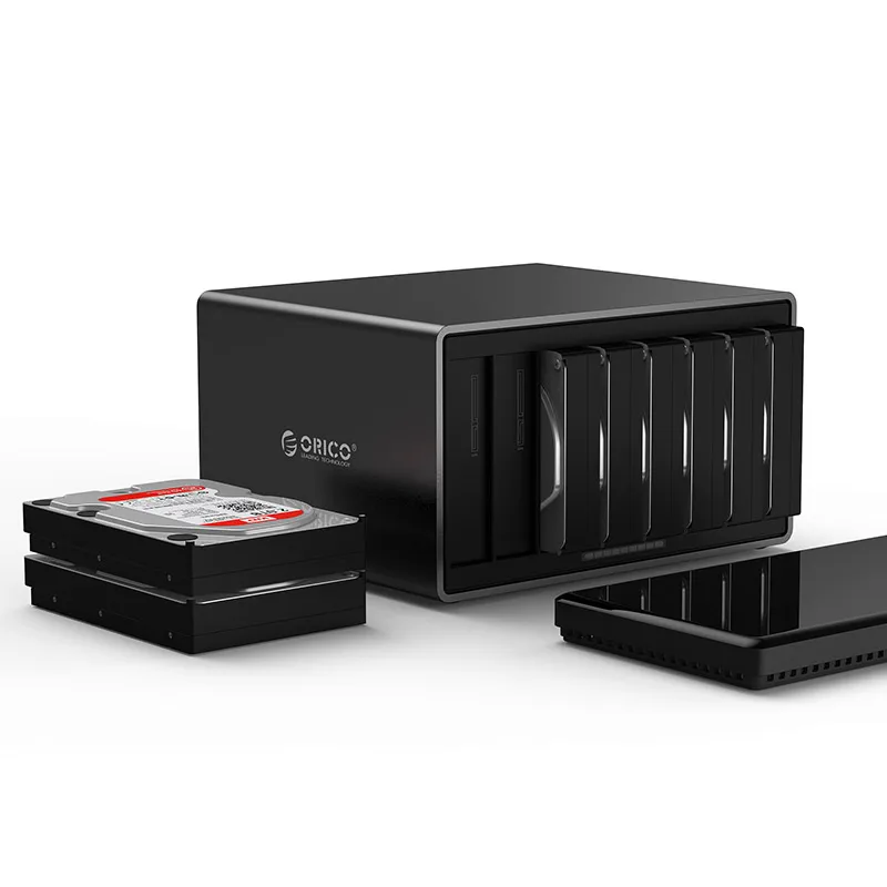 ORICO 3,5 дюймов 8 Bay USB3.0 высокоскоростной инструмент Бесплатный жесткий диск Корпус для Windows для MacOS для Linux(NS800U3 - Цвет: Black