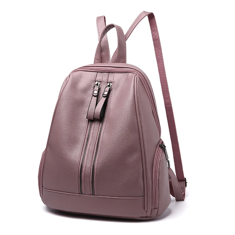 Nevenka New Spring Women Bag Preppy Backpack PU Leather Fresh Zipper Bags Solid Pendants Casual Backpacks Lady Shoulder Bag08