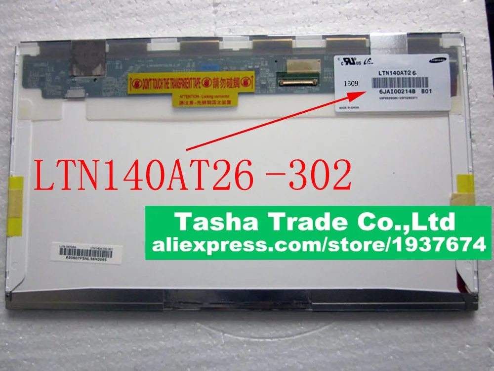 

LTN140AT02 AT26 for Samsung 14.0 LED Display Laptop LCD Screen Matrix Panel Glossy 1366*768 HD LVDS 40Pins