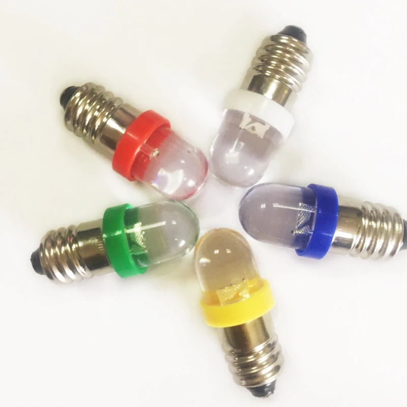 2pcs E10 LED indicator light bulbs 12V 18V 14V Screw Base instruct