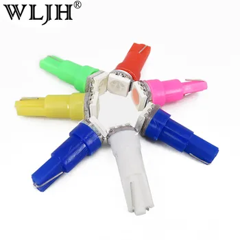 

WLJH 25pcs T5 7 Colors Led W3W W5W Wedge Light Bulb 5050 SMD Instrument Light 12V Car Dash Speedo Lamp Bulbs For BMW E32 E34 E36