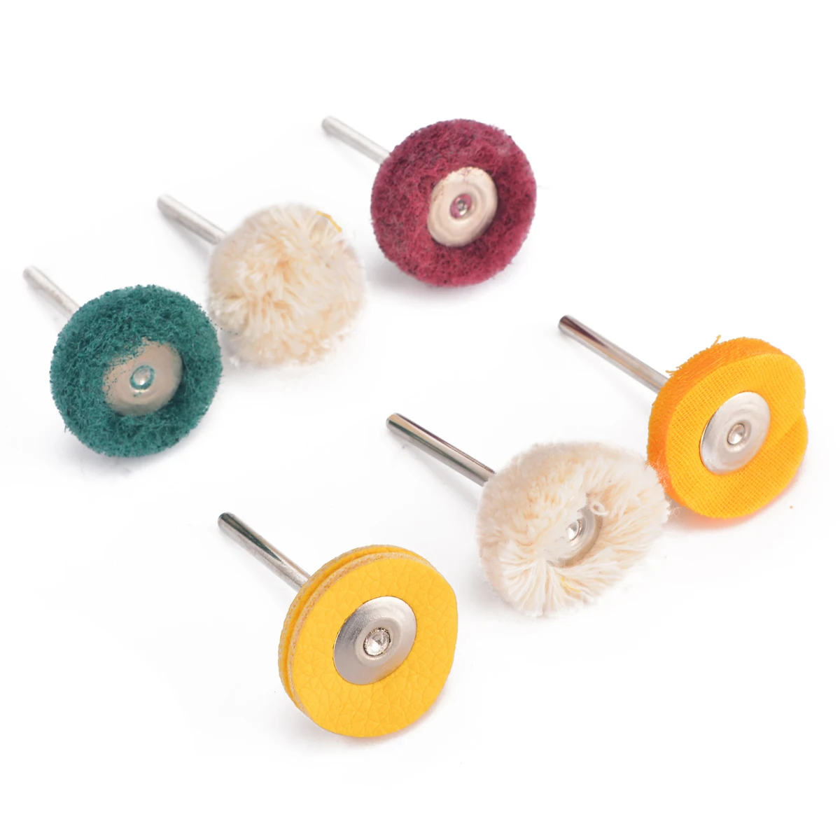 6pcs/Set Polishing Wheel Buffing Pad Brush Set 25mm Polishers Tool For Rotary Drill Bit Metal Stone Burrs Rust Removing Mayitr