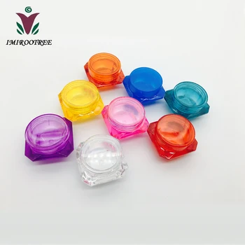 

Free Shipping 50pcs/lot 5g/5ml high quality Plastic Diamond Cosmetics Cream Jar, colorful cosmetic jars, plastic cosmetic jars