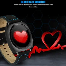 Металлический или кожаный Смарт часы с 128 Мбит+ 64 Мбит полный круглый экран сердечного ритма MTK2502 BT4.0 Совместимость с IOS Android