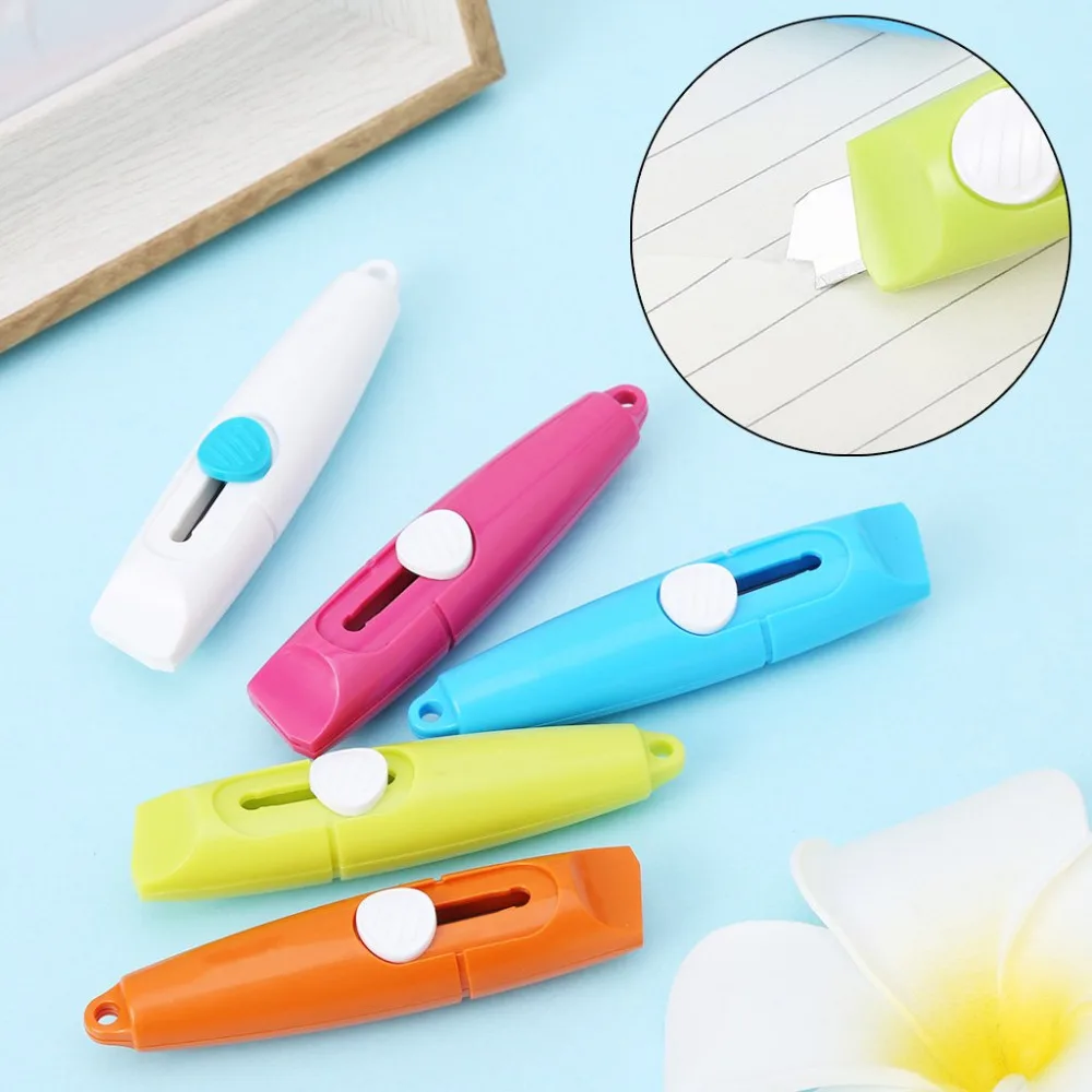 

Portable Utility Knife Mini Cute Utility Knife Paper Wallpaper Photo Box Cutter Office Supplies Tools Random Color Candy colors