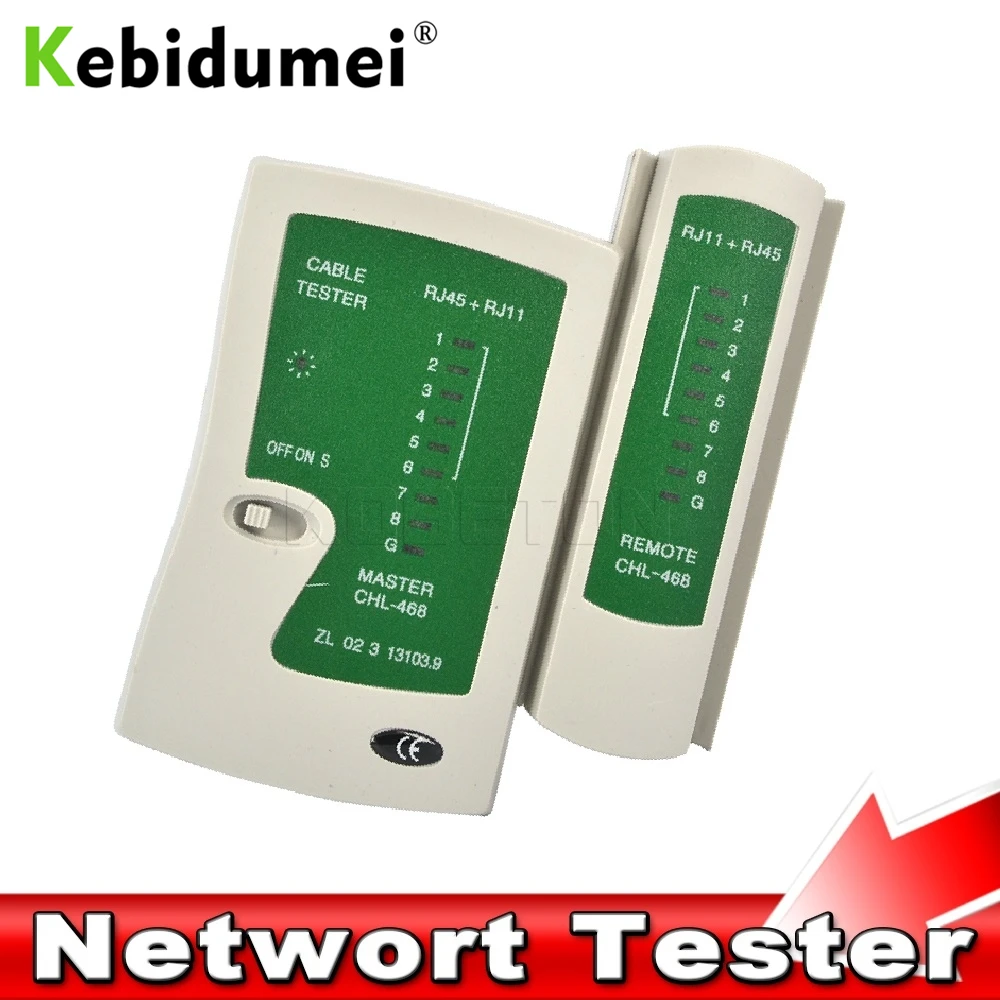 

kebidumei Professional Network Cable Tester RJ45 RJ11 RJ12 CAT5 UTP LAN Cable Tester Detector Remote Test Tools Networking