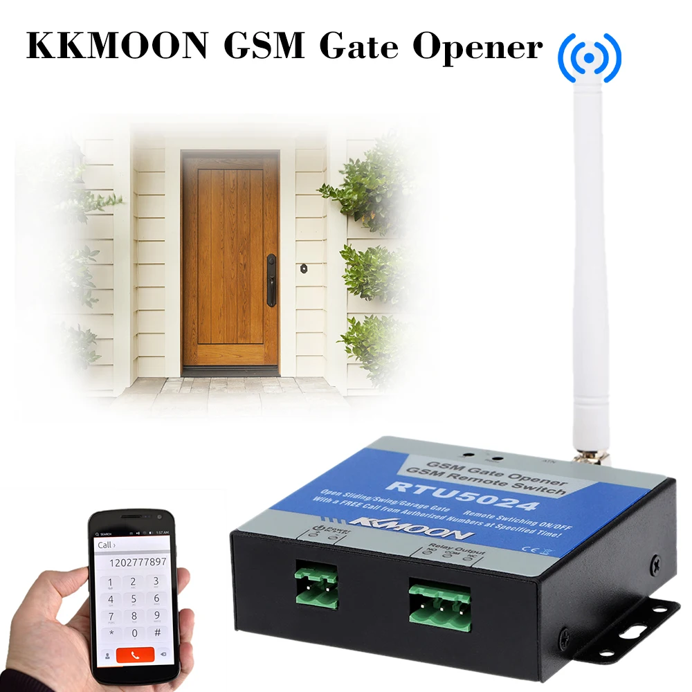 KKmoon®Дверь GSM ворот удаленное управление при помощи включения/выключения Поддержка 850/900/1800/1900 МГц гарнитура звонки во время при помощи