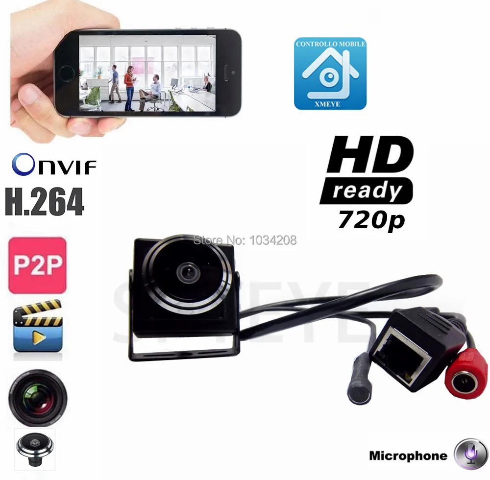 Onvif 720P Mini Camera Mini IP Camera Audio Home Security Pin hole Camera IP Camera P2P Plug And Play For 1.78mm Fisheye Lens Onvif 720P Mini Camera Mini IP Camera Audio Home Security Pin hole Camera IP Camera P2P Plug And Play For 1.78mm Fisheye Lens