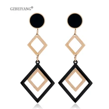 GZBEIYANG геометрические Многослойные ромбовидные длинные серьги для личности сексуальные женские ювелирные изделия для девочек серьги праздничные подарки