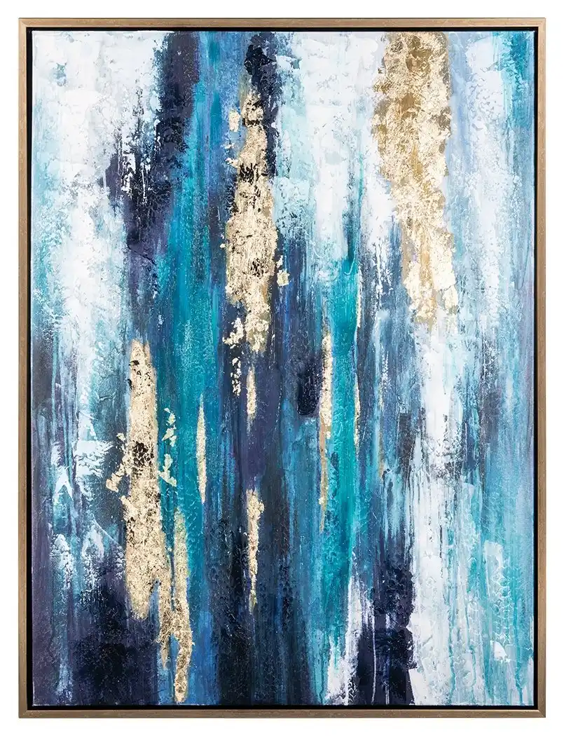 Hand Painted Original Abstract Modern Art Contemporary Painting Gold Blue Wall Decor Textured Large Artwork Hand Painted Original Abstract Modern Art Contemporary Painting Gold Blue Wall Decor Textured Large Artwork
