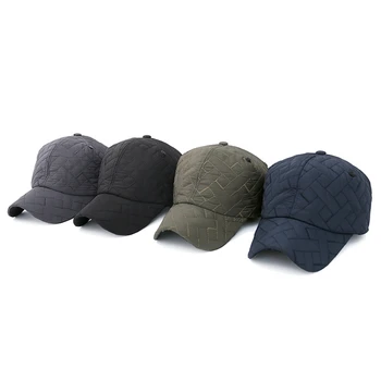 

Free shipping Winter new cold earmuffs cotton hat men's outdoor fashion embroidery button baseball cap fashion golf baseball cap