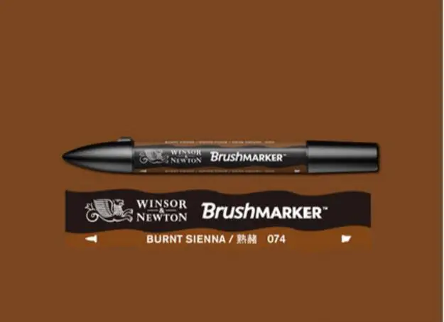 Winsor& Newton кисть Маркер ручки краски на спиртовой основе быстро сохнет красный желтый оранжевый коричневый тон - Цвет: Burnt Sienna