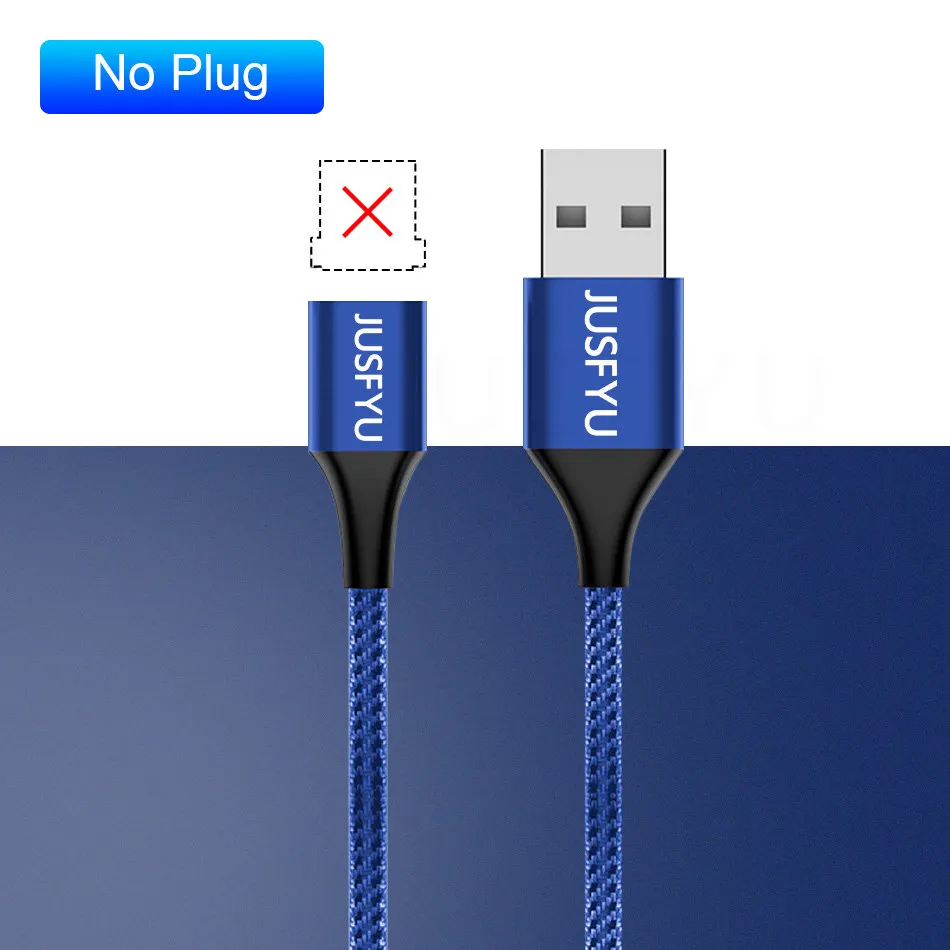 1 м/2 м Магнитный Micro USB кабель для iPhone samsung type-c зарядный Магнитный зарядный адаптер usb type C кабели для мобильных телефонов - Цвет: Blue Cable No Plug