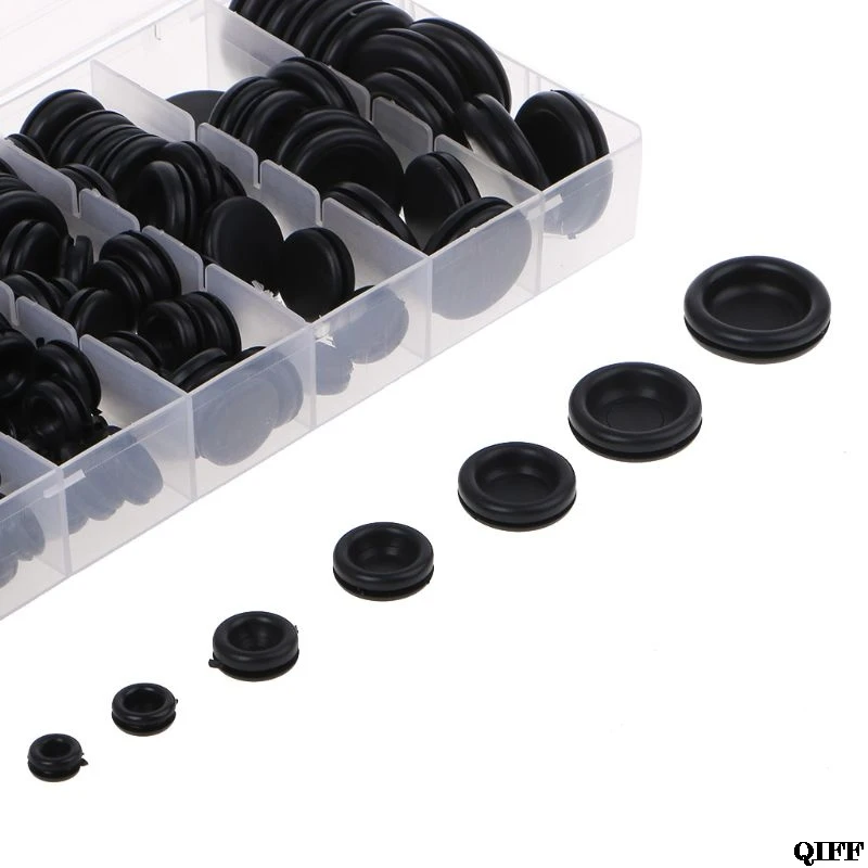 170Pcs Rubber Grommets Assortment Fire Wall Electrical Wire Gasket Kit Firewall Hole Plug Set Jun20