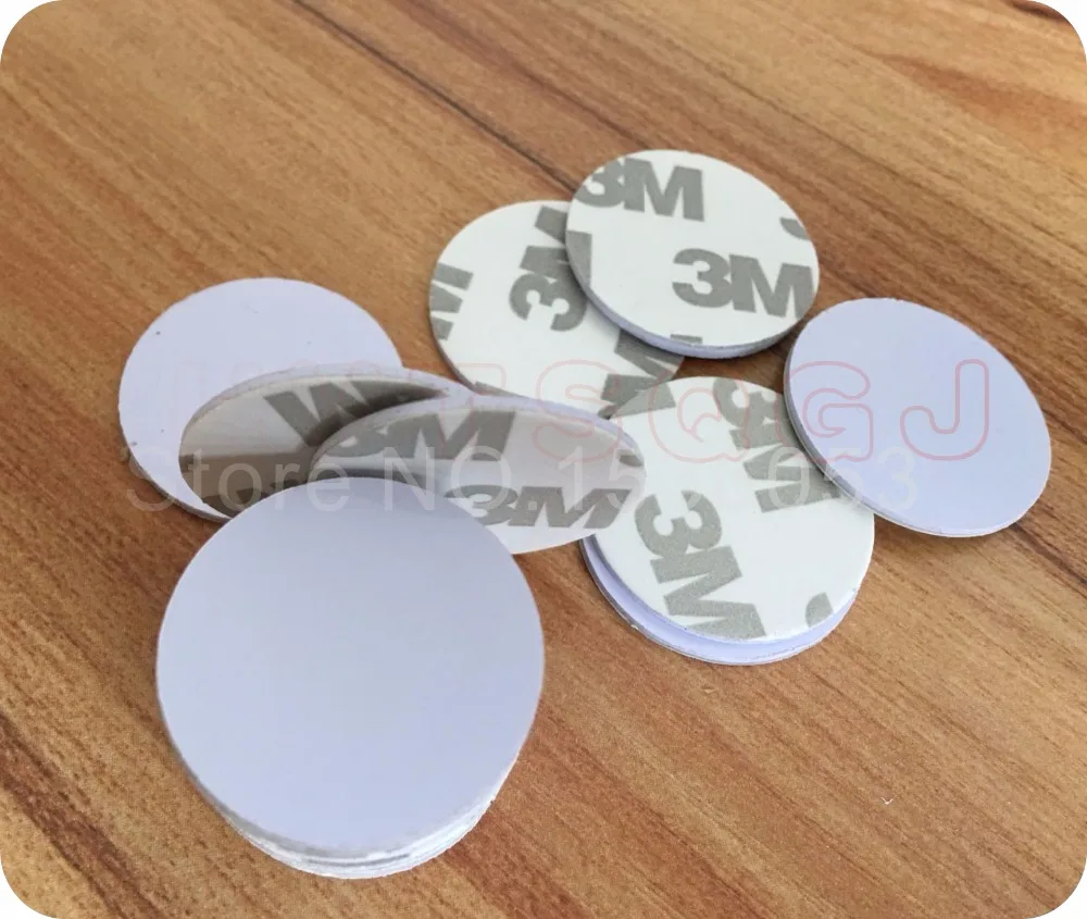 

10pcs 25mm 13.56 Mhz RFID Cards IC 3M Sticker Coin Cards FM1108 Chip Compatible S50 For Access Control