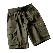 Военные карго шорты эластичный пояс Тактические мужские хлопковые свободные рабочие несколько карманов пэчворк 3XL шорты