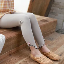 Children Girl Pants 2019 New Kids Girl Bottom Tight Pants with Flower Elastic Waist Long Pants Kids Tight Pants Kids Clothing kids gingham blouse with pants