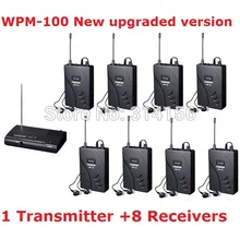 Новая версия Takstar WPM-100/wpm 100 UHF сценическая Беспроводная система монитора наушники-вкладыши беспроводной стерео 1 передатчик+ 8 приемников