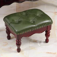 Американский журнальный столик, табурет из цельного дерева, детский табурет в европейском стиле, диван-табурет, кожаный квадратный табурет