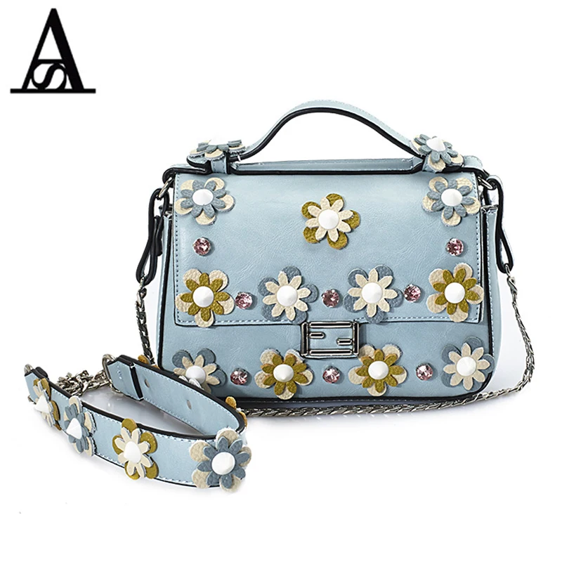 

AITESEN Women Fashion Sweet Appliques Small Flower Cover Mini Shopper Purses Luis Vuiton O Bag Canta Malas Bolsas Femininas Sac