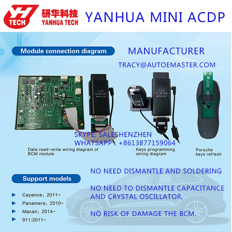 Yanhua Mini ACDP полный набор 13 модулей для BMW CAS FEM BDC Land rover/Jaguar/Porsche MQB VOLVO key program FRM EGS