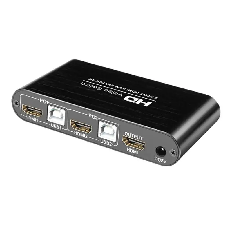 2 порта HDMI KVM 4 K коммутатор сплиттер для обмена монитором клавиатура мышь для клавиатуры мышь монитор адаптер