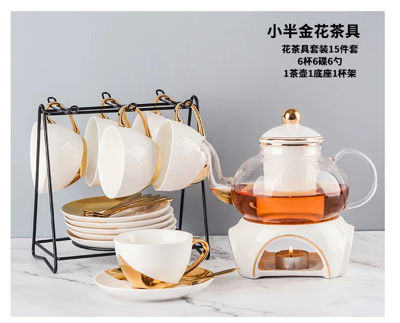Скандинавский английский послеобеденный чай чайник чашки керамический стеклянный набор для цветочного чая нагрев пузырьковый фруктовый чайник домашний офис простота