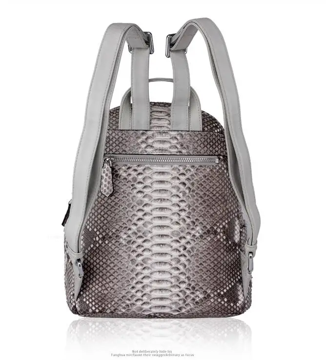 Модный женский рюкзак для отдыха из Натуральной Змеиной кожи питона, маленькая Повседневная сумка телесного и черного цвета