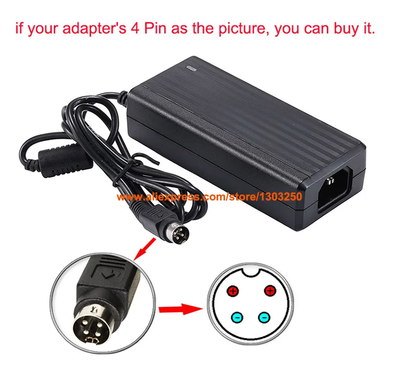 12V 4-Pin DIN AC Power Adapter Charger Supply for Sanyo CLT2054 LCD TV Monitor 