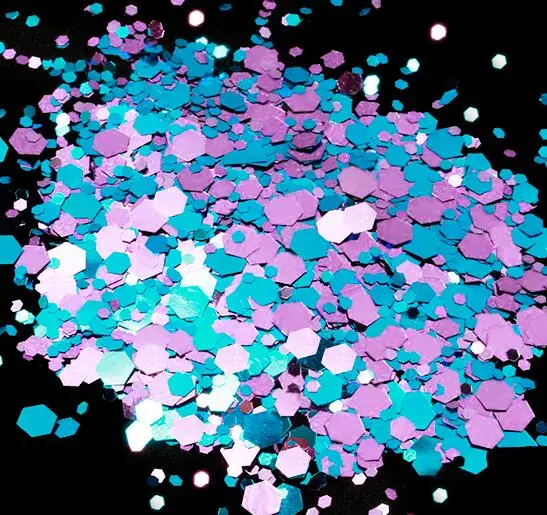 50g/bag Chunky Glitter Nail Sequins Iridescent Flakes Ultra-thin Colorful Mixed Paillette Festival Glitter Cosmetic Face Glitter - Цвет: 9-50g in one bag