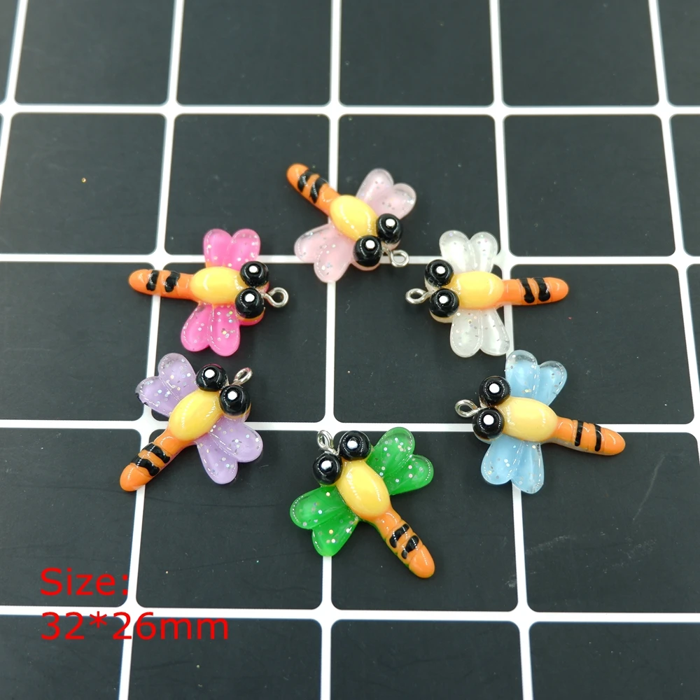 

Cute dragonfly Charms Pendants for DIY decoration bracelets necklace earring key chain Jewelry Making Resin Flat back cabochon