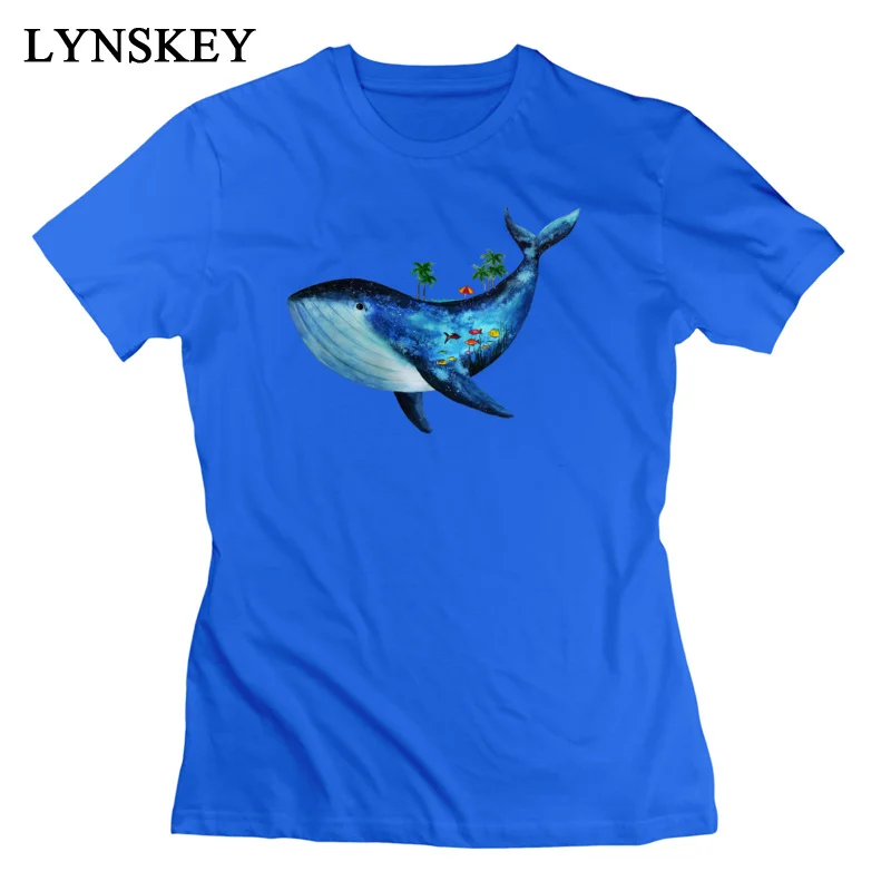 LYNSKEY T Shirt Short Sleeve Funny Coupons Summer whale Round Collar All Cotton Womens Summer/Fall Tops Shirt Funny Tee-Shirt white