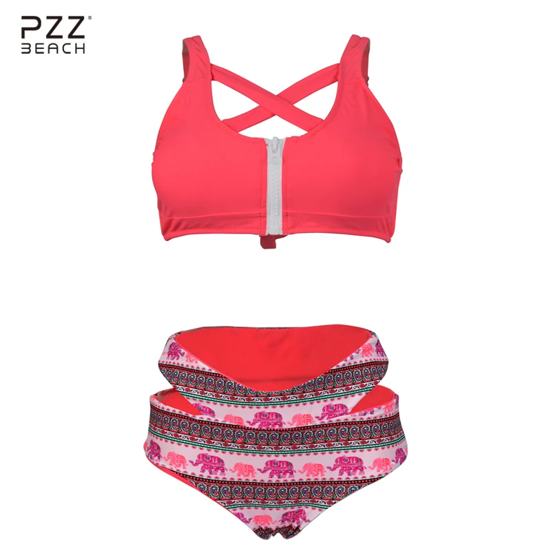

New 2017 Bandeau Bikinis Set High Waist Swimsuit Plus Size Swimwear Monokini Bandage Bathing Suits Beachwear Print Bikini Brazil