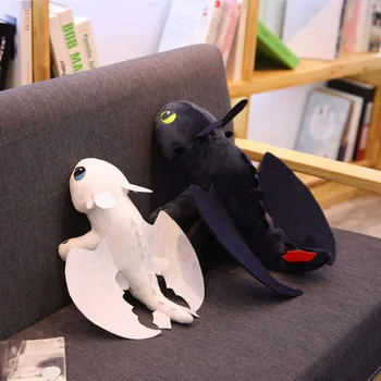 

2pcs 35cm Movie Doll How to Train Your Dragon Toothless Dragon Toy Night Fury Light Fury Plush Toy Stuffed Anime Doll for Kids
