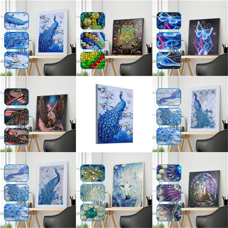 

Special Shaped Diamond Painting DIY 5D Partial Drill Cross Stitch Kits Crystal Rhinestone Of Picture Diamond Embroidery M3