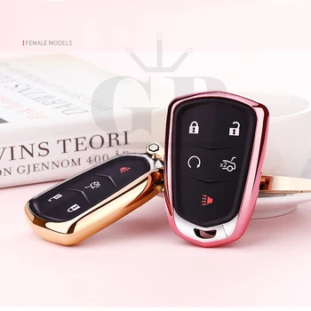 

Car-Styling Soft TPU Protective Car Key Cover Case Holder For Cadillac CTS XTS ATS ATS-L XLS SRX Auto Key Shell Fob Car Styling
