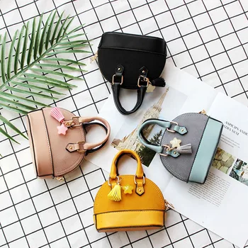 

Women Small Purse Handbag Tote Leather Shoulder Bags Kids Girls Princess Shell Messenger Children Purses Bag Hand Bag